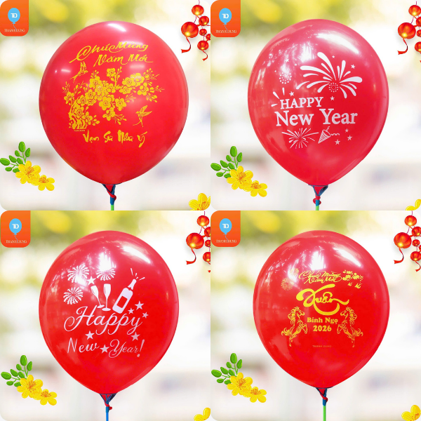  Bong bóng Tết, bóng bay siêu to khổng lồ size 100li in hình Tết 