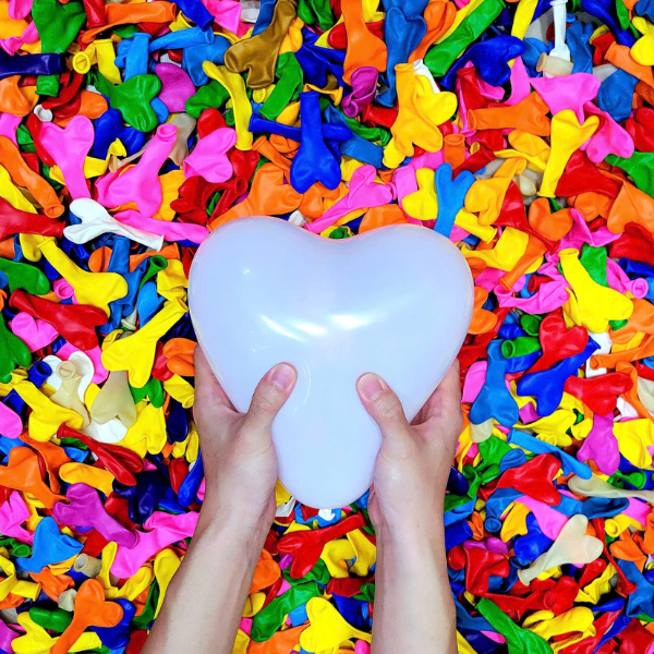  Bong bóng trang trí hình trái tim nhỏ 18cm H7  - Bóng bay trang trí tiệc 