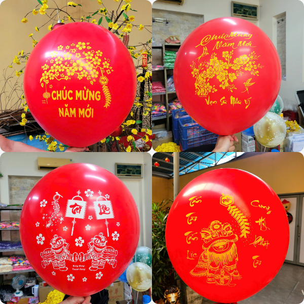  Bong bóng Tết, bóng bay siêu to khổng lồ size 100li in hình Tết 