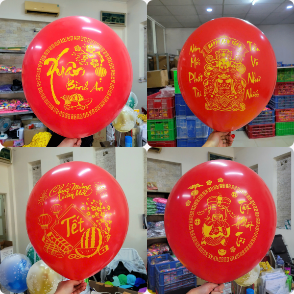  Bong bóng Tết, bóng bay siêu to khổng lồ size 100li in hình Tết 
