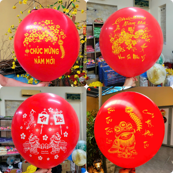  Bong bóng Tết, bóng bay siêu to khổng lồ size 100li in hình Tết 