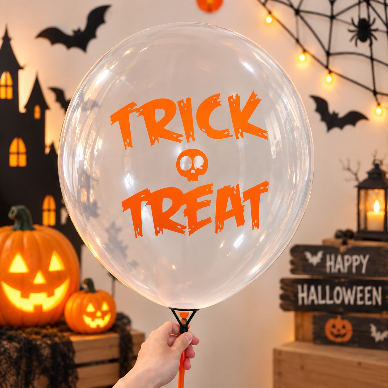  SET BÓNG IN HALLOWEEN 40LI 9INCH BÓNG TRÒN CAO SU IN 1 MẶT 5 MẶT TRANG TRÍ TIỆC SỰ KIỆN LỄ HỘI 