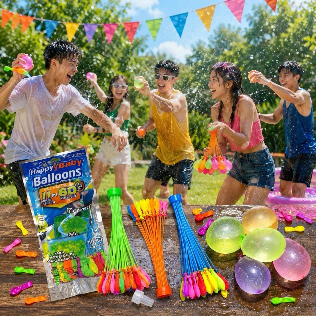  Bóng Nước Tự Buộc Thông Minh 111 Bóng Kèm Đầu Nối Vòi Nước. 