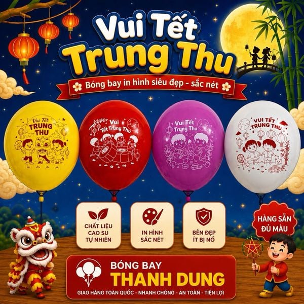  Bong Bóng Bay Tròn Trung Thu, Trang Trí Tết Thiếu Nhi, Sự Kiện Trăng Rằm. Loại Dày tốt 2,3g. 