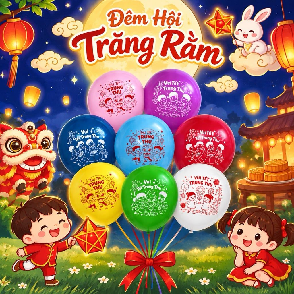  Bong Bóng Bay Tròn Trung Thu, Trang Trí Tết Thiếu Nhi, Sự Kiện Trăng Rằm. Loại Dày tốt 2,3g. 