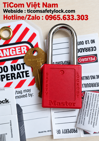  410RED Master Lock Safety Padlock - Khóa Loto Lockout Tagout Khóa Móc An Toàn 