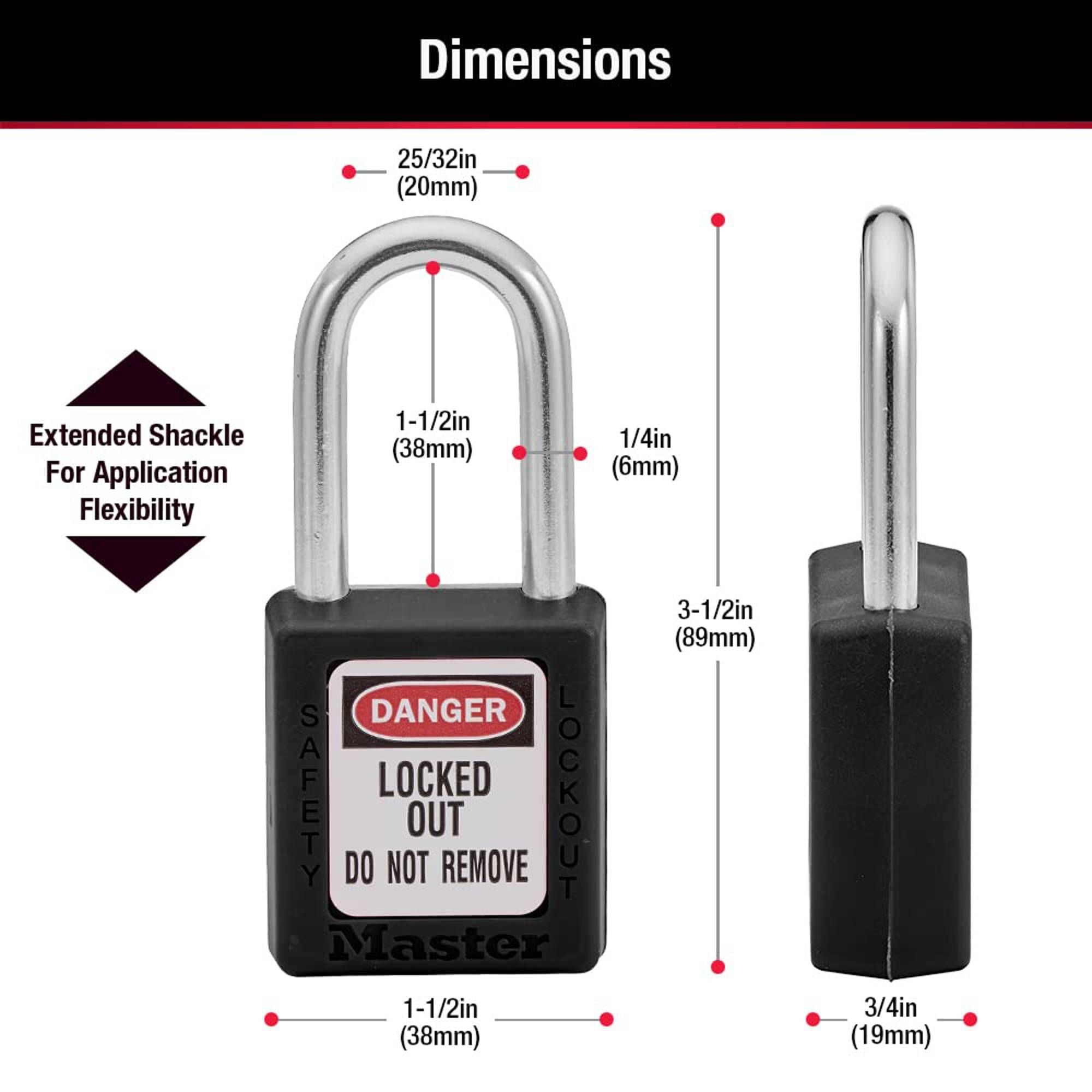 Master Lock 410BLK Ổ khóa an toàn Điện cùm thép 38mm