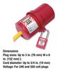488 MasterLock - Khóa an toàn cho phích cắm điện cỡ lớn, loại xoay, dùng cho phích cắm 220-550 Volt Electrical Lockout