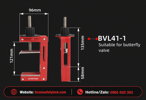  Lockout/Tagout Khóa LOTO Khóa an toàn van bướm điều chỉnh PROLOCKEY BVL41-1 