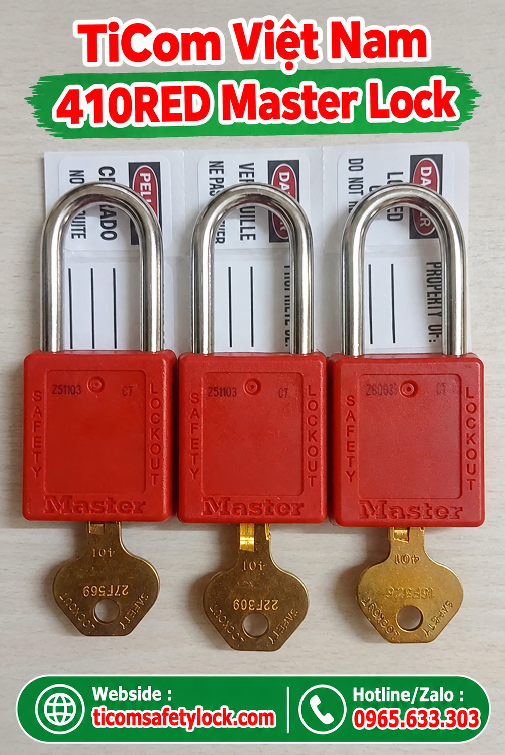Khóa LOTO 410RED Master Lock - Lockout/Tagout