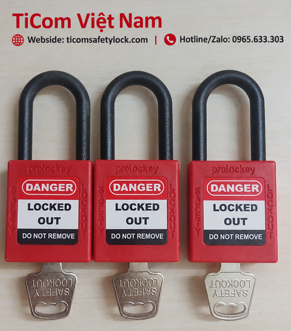  KD-P38P-RED PROLOCKEY Ổ khóa an toàn nhựa nhiệt dẻo cách điện 38mm 