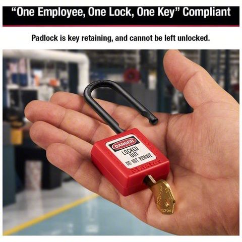  Khóa móc an toàn không dẫn điện không từ tính Master Lock 406RED 