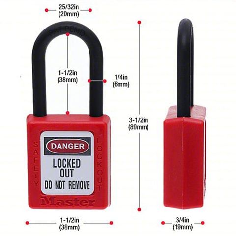  Khóa móc an toàn không dẫn điện không từ tính Master Lock 406RED 