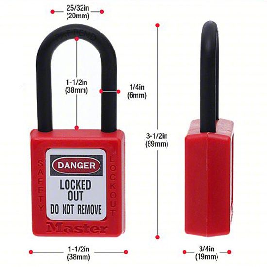 Khóa móc an toàn không dẫn điện không từ tính Master Lock 406RED
