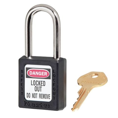  Khóa LOTO Ổ khóa an toàn Điện cùm thép 38mm Master Lock 410BLK 