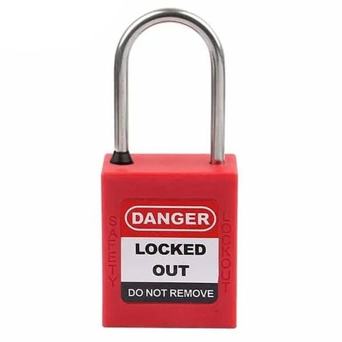  Ổ khóa an toàn còng bằng thép 4mm PROLOCKEY KD-P38SSD4-RED 
