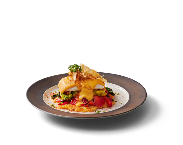  SALMON OKONOMIYAKI BENEDICT 