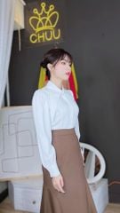 Áo Sơ Mi Lụa Lạnh Cổ Nhọn A9001.8077