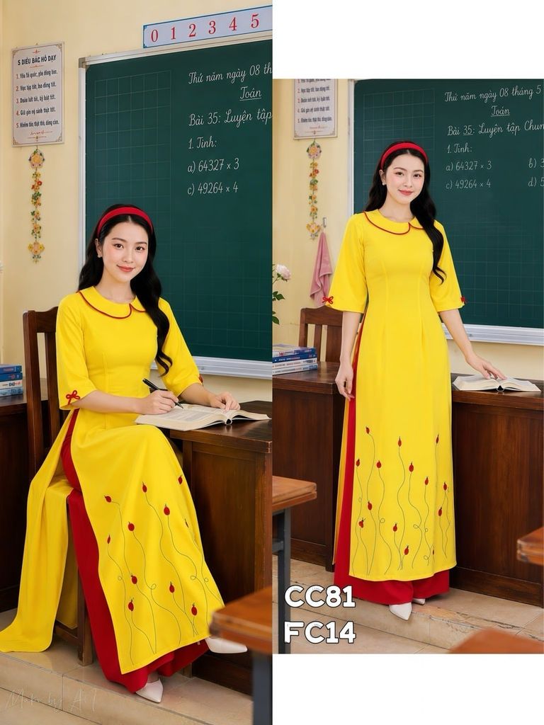 Áo Dài Đàn Bọ Cánh Cam AD3041 (Áo lẻ)