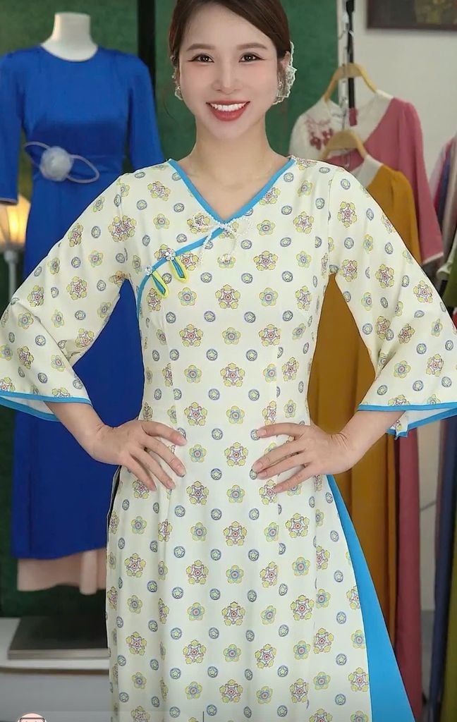 Áo Dài Bánh Hoa Búp AD3055 (Áo lẻ)