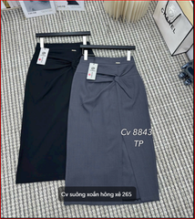Chân Váy Suông Xoắn Hông Xẻ 78cm CV1064
