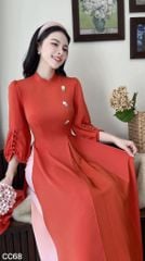 Áo Dài 2 Tà+ Bé Nút Hoa AD3062 (Áo lẻ)