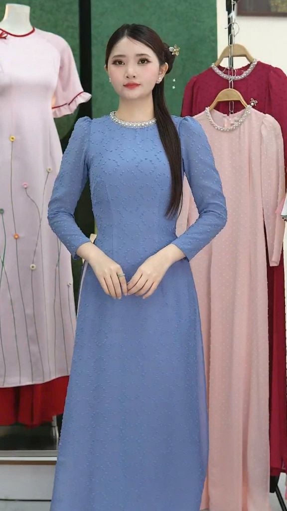 Áo Dài 4 Tà Châu Báu AD3032 (áo lẻ)