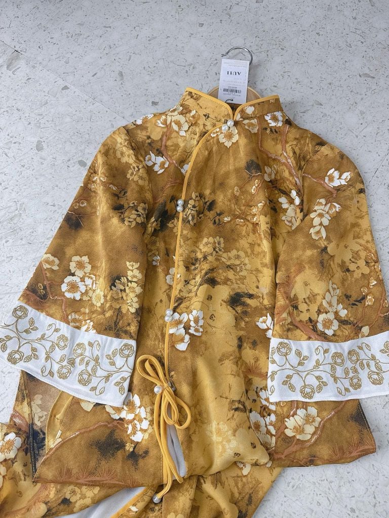 Áo Dài 3 Tà Hỷ Tước (PK) AD9003.2769 (áo lẻ)