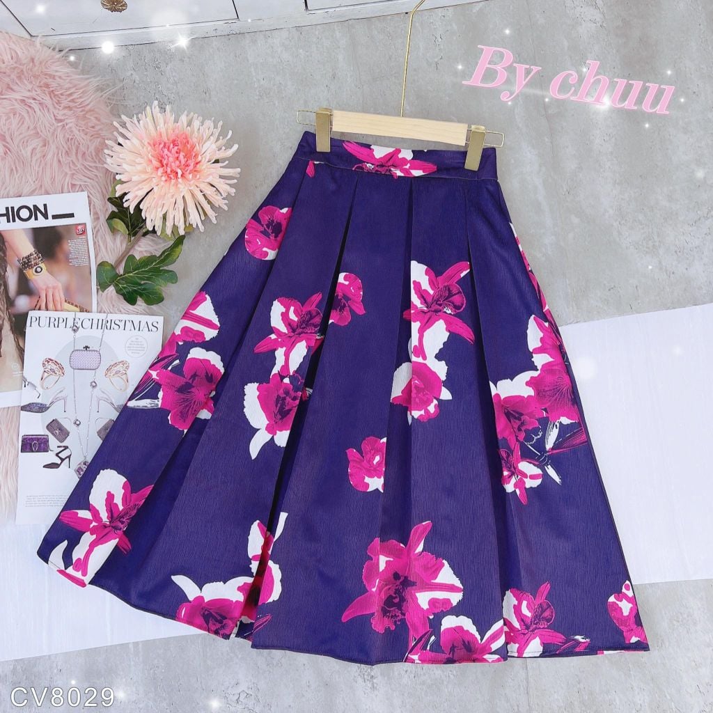 Chân Váy Gấm Li 8cm CV8029