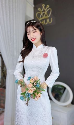 Áo Dài Gấm Tay Bồng AD8005 (áo lẻ)