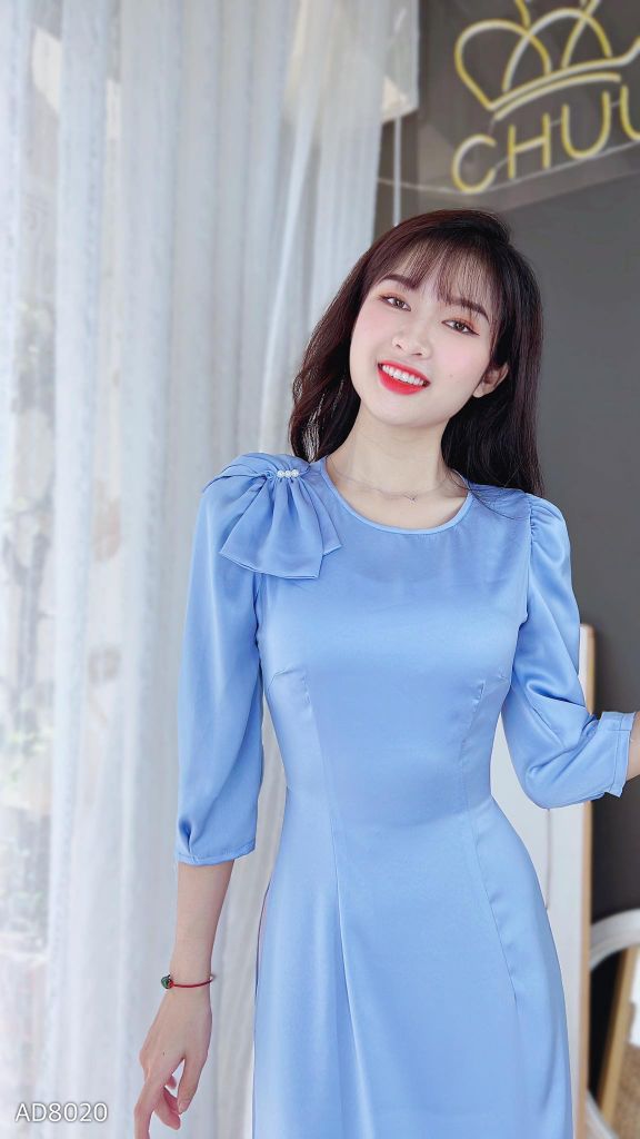 Áo Dài Nơ Vai Ngọc AD8020 (áo lẻ)