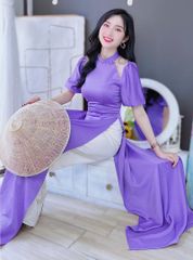 Áo Dài Pha Lưới Cổ Trụ AD8032 (áo lẻ)