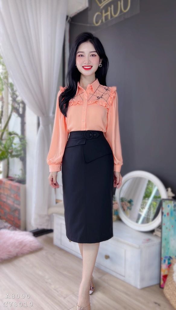 Chân Váy Peplum Đai Liền CV8019