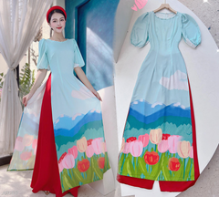 Áo Dài Cổ Thuyền Ngọc AD1337 (áo lẻ)