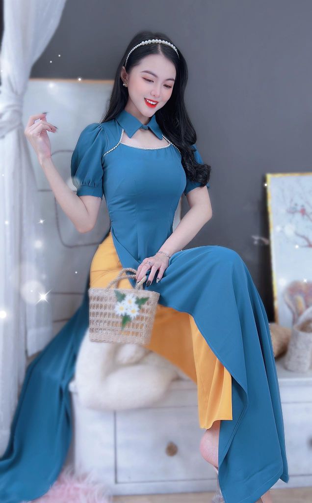 Áo Dài Cổ Đức AD9001.8067 (áo lẻ)