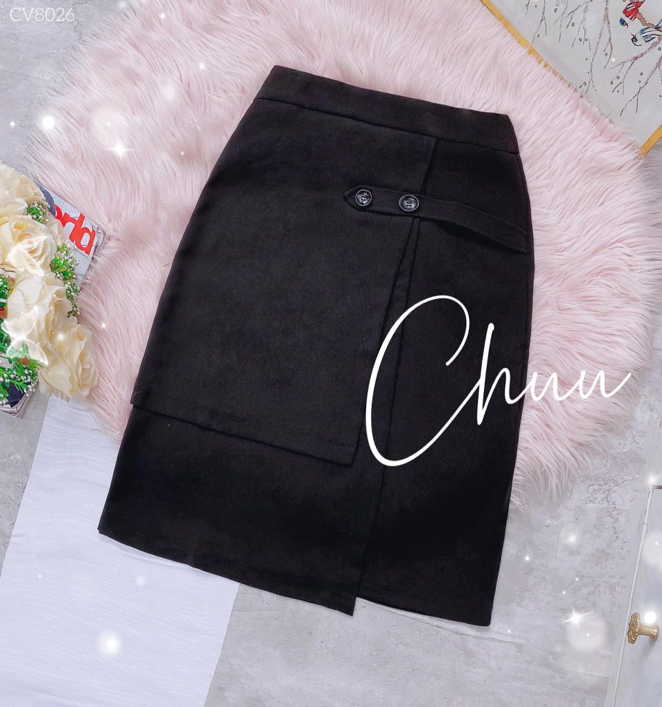 Chân Váy Đắp 2 Nút Ngang CV9002.8026