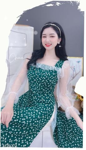 Áo Dài Vải Tăm Tay Lưới AD9002.8073 (áo lẻ)