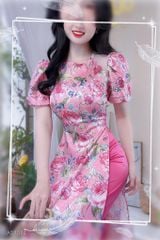 Áo Dài Vai Phối Lưới Tam Giác AD8084 (áo lẻ)