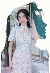 Áo Dài Cổ Tàu Nút Kem AD8095 (áo lẻ)