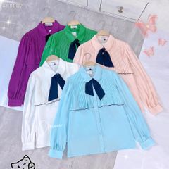 Áo Sơ Mi Li Đều Nơ Đen A80002