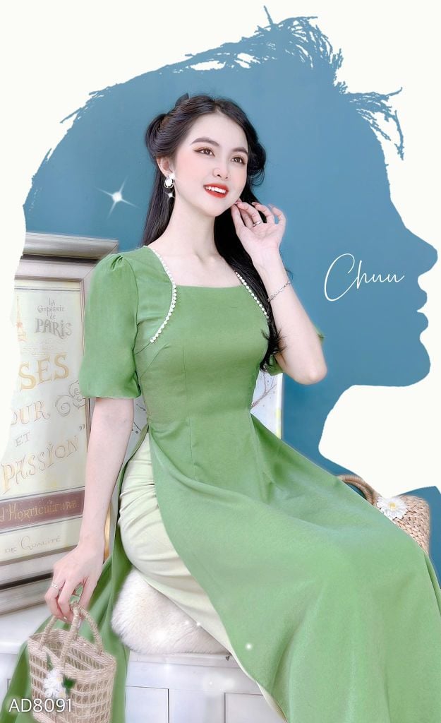 Áo Dài Ngọc Châu Lụa Ướt AD8091 (áo lẻ)
