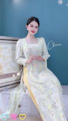 Áo Dài Vai Ren Bán Nguyệt AD8092 (áo lẻ)