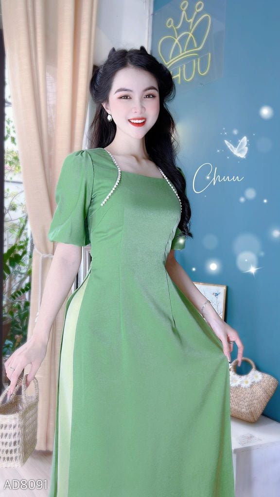 Áo Dài Ngọc Châu Lụa Ướt AD8091 (áo lẻ)