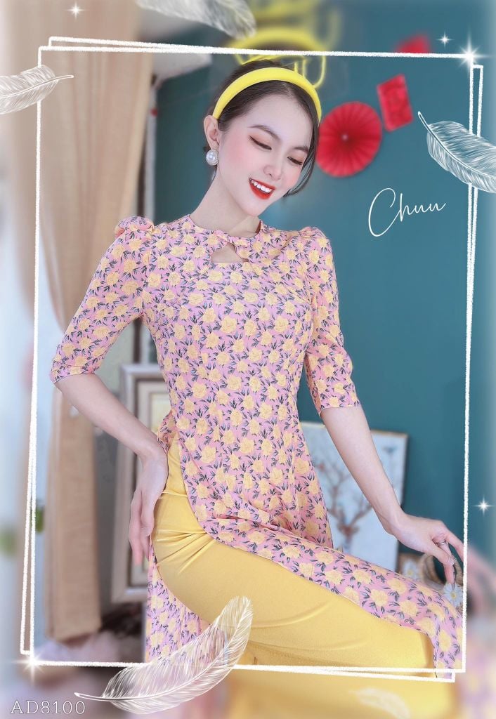 Áo Dài TL Nơ Vuông AD8100 (áo lẻ)