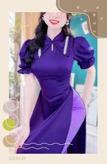 Áo Dài Cổ Tàu Đè Ren AD8097 (áo lẻ)