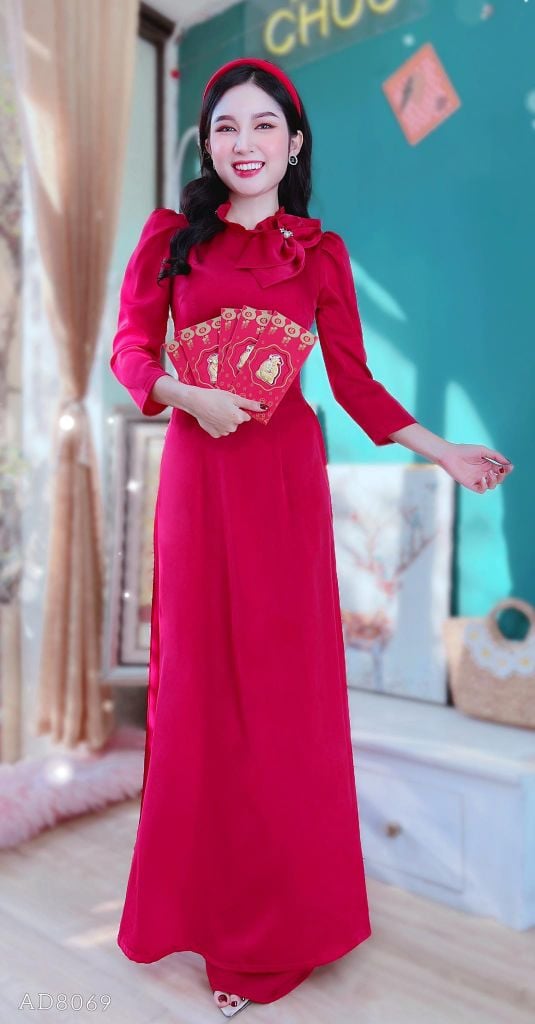 Áo Dài Cánh Hoa 3D AD8069 (áo lẻ)