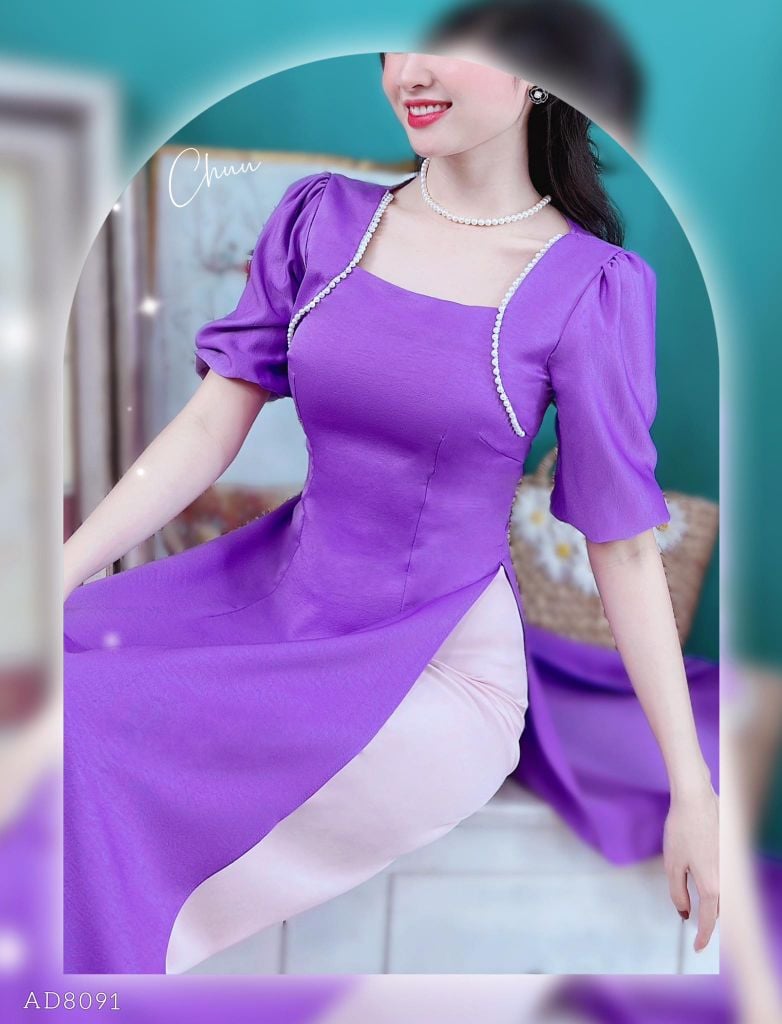 Áo Dài Ngọc Châu Lụa Ướt AD8091 (áo lẻ)