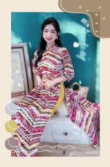 Áo Dài Truyền Thống Tay Bảng AD8087 (áo lẻ)