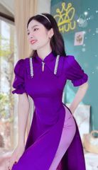 Áo Dài Cổ Tàu Đè Ren AD8097 (áo lẻ)