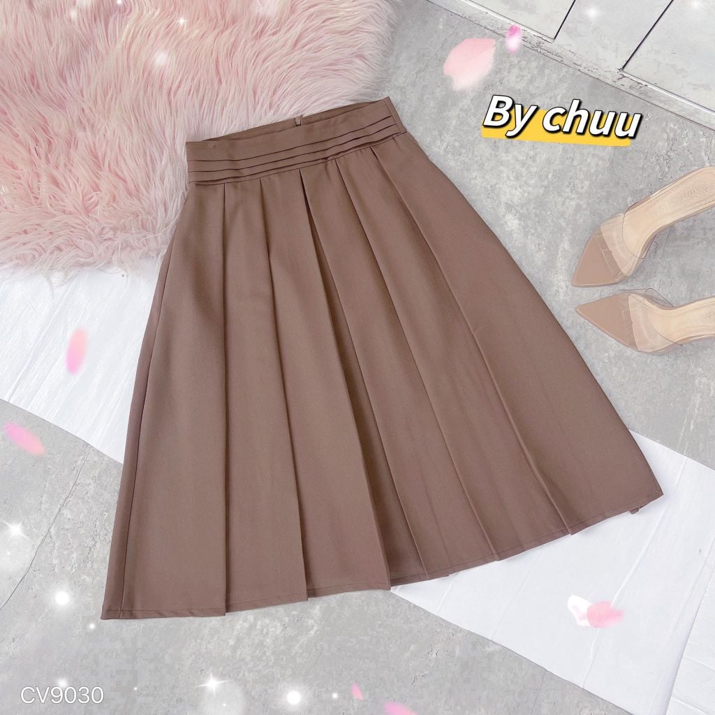 Chân Váy Đai Li Xếp To CV9030